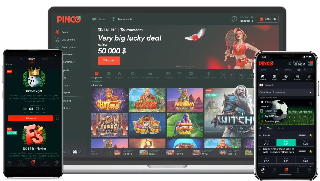 Pinco Casino мобильное приложение